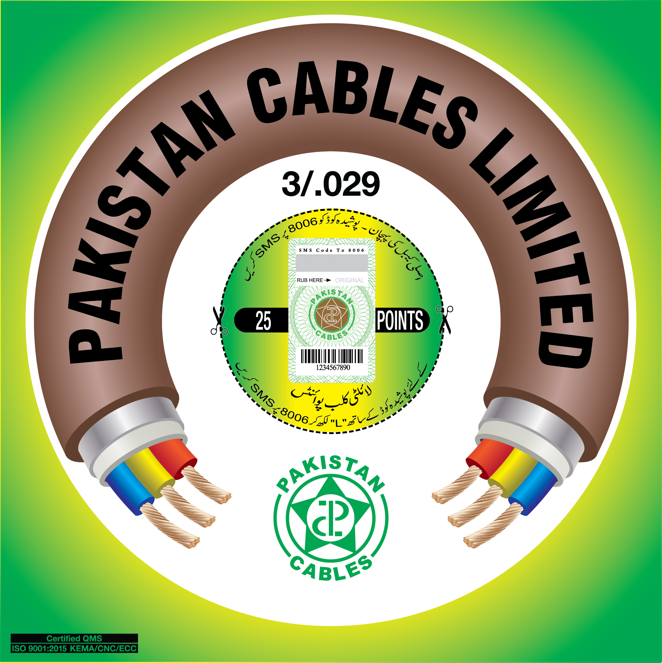 Pakistan Cable 3/0.29 - 90mm - 250/440 V - Copper Wire - Image 2